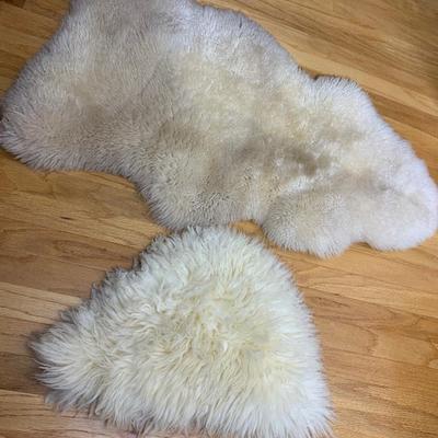 2 Vintage Faux Fur Rugs