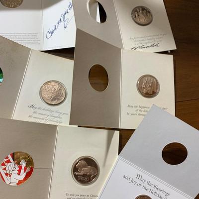 Large Vintage Lot - Franklin Mint Christmas Coins