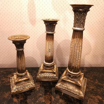 Lot #86 Lot of Three Contemporary Decorative Candle Holders