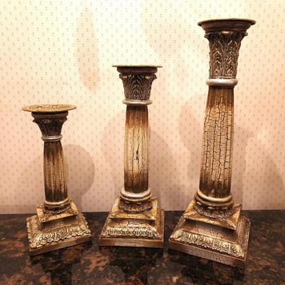 Lot #86 Lot of Three Contemporary Decorative Candle Holders