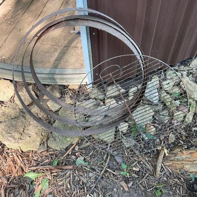 Grill and metal hoops