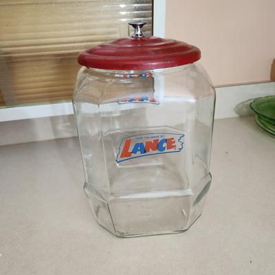 From the House of Lance Cookies Crackers Glass Snack Jar