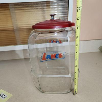 From the House of Lance Cookies Crackers Glass Snack Jar