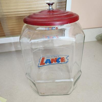 From the House of Lance Cookies Crackers Glass Snack Jar