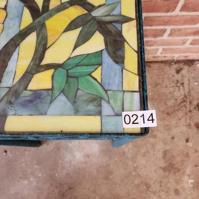 Stained Glass Metal Table 15x15 x25