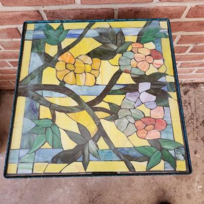 Stained Glass Metal Table 15x15 x25