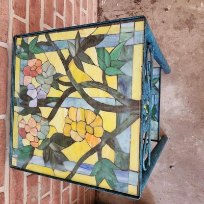 Stained Glass Metal Table 15x15 x25
