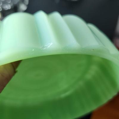 lot of 6 Glass Covered Dishes Milk Glass Jadeite Green