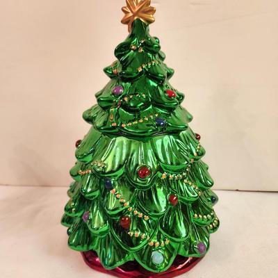 Lot #97 Christmas Tree Cookie Jar - new - 12" tall