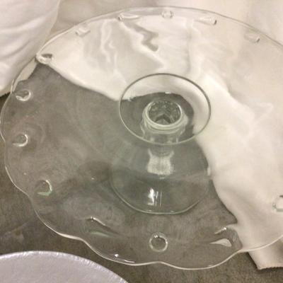 Three Glass Cake Plates