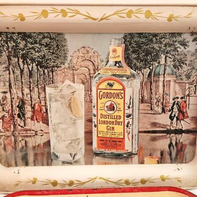 Lot #98 Lot of 2 Vintage Bar Trays - JAX Beer and Gordon's Gin