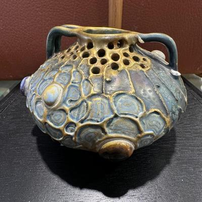 19th century jeweled Art Nouveau ceramic vessel