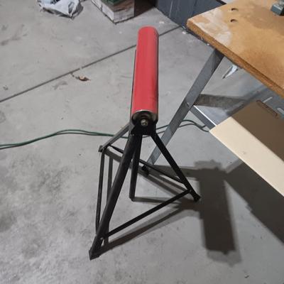DELTA 10" MITER SAW ON A STAND, ROLLER STAND