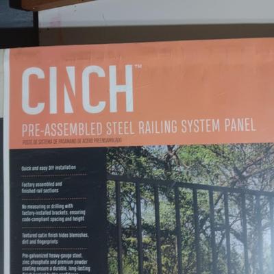 NEW 6' X 36" PRE-ASSEMBLED STEEL RAIL W/2 MATCHING POSTS