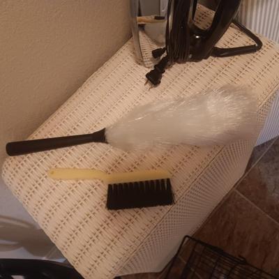 DIRT DEVIL POWER STICK, SWIFFER WET JET, CLOTHES HAMPER, IRON AND BOARD