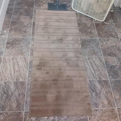SHARK FLOOR STEAM CLEANER, BOX FAN AND NO SLIP RUG