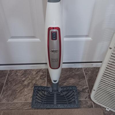 SHARK FLOOR STEAM CLEANER, BOX FAN AND NO SLIP RUG