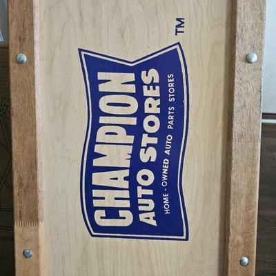 Sale Photo Thumbnail #24: Vintage New Old Stock Champion Auto Stores Wood Automotive Creeper. Original price tag and all... Beautiful Condition Advertising, Car Enthusiasts, Collector's Piece.  Great edition to any car garage or man cave!