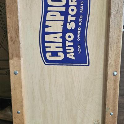 Sale Photo Thumbnail #26: Vintage New Old Stock Champion Auto Stores Wood Automotive Creeper. Original price tag and all... Beautiful Condition Advertising, Car Enthusiasts, Collector's Piece.  Great edition to any car garage or man cave!