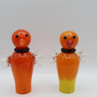 Pair of Vintage Kriff Design Glass Birds