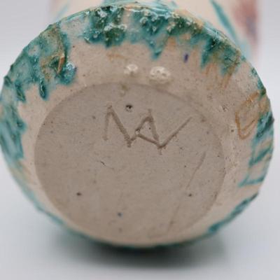 Signed Hand Painted Floral Vase