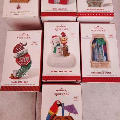 Lot of 7 Hallmark Keepsake Christmas Tree ornaments