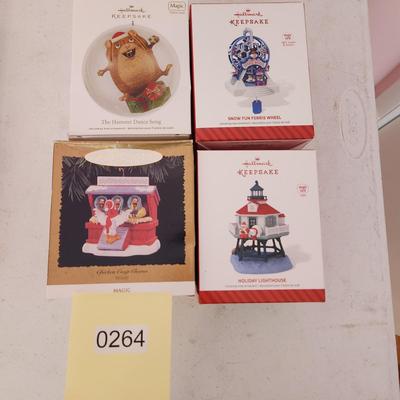 Lot of 4 Hallmark Keepsake Christmas Tree ornaments