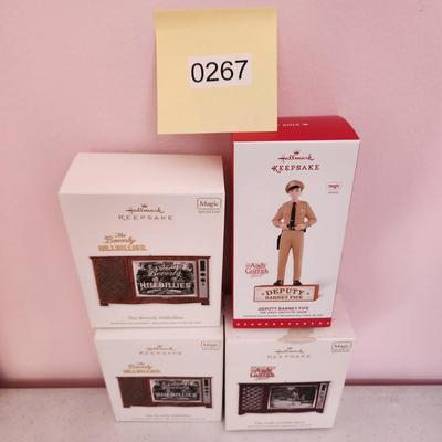 Lot of 4 Hallmark Keepsake Christmas Tree ornaments Andy Griffith Beverly Hillbillies