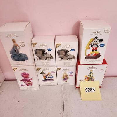 Lot of 8 Hallmark Keepsake Christmas Tree ornaments Disney Mickey Mouse Alice Winnie the Pooh