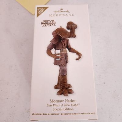 Lot of 2 Hallmark Keepsake Christmas Tree ornaments Star Wars Momaw Nadon