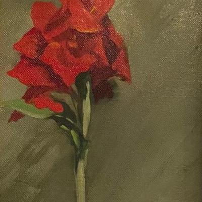 Floral Painting Oil on Canvas by Scarlet Canna