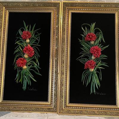 Twin Collage Framed Floral Artwork