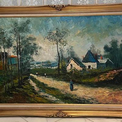 Signed Oil Painting on Canvas Interesting Subject Matter