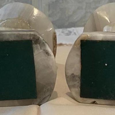 Two Marble Book Ends