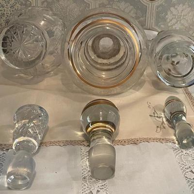 Three Vintage Large Decanters