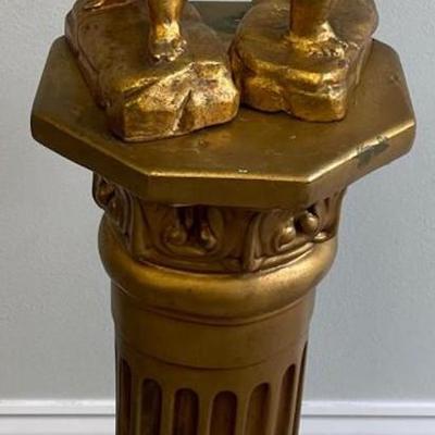 Two Gilt Cherubs on Gilt Stand