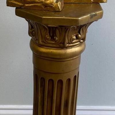 Two Gilt Cherubs on Gilt Stand