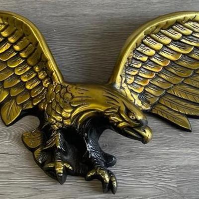 Gold Brass Eagle Wall Mount, Japanese Made