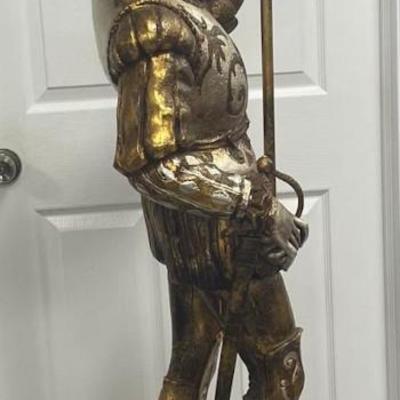 Vintage Tall Conquistador Figurine Lamp