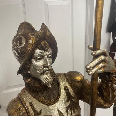 Vintage Tall Conquistador Figurine Lamp