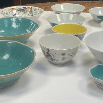12 Antique Chinese Collectible Porcelain Dishes