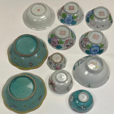 12 Antique Chinese Collectible Porcelain Dishes