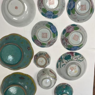 12 Antique Chinese Collectible Porcelain Dishes