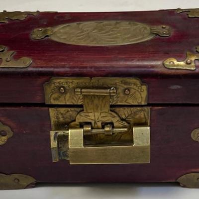 Two Chinese Rose Wood Jade Jewelry Boxes