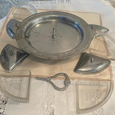 Silverplate Dish with Four Sections