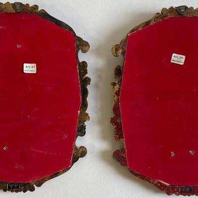 Two French Wall Hanging Plaque Figurines Modello Depositato