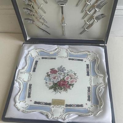 Limoge Plate/Spoon/Knife Collection in a Box