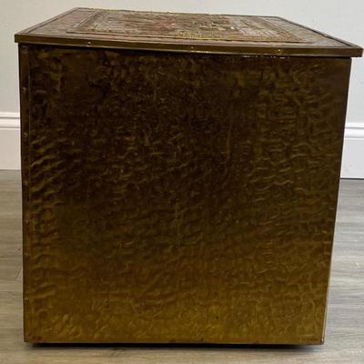 Vintage Brass Coal/Log Fireplace Fireside Box