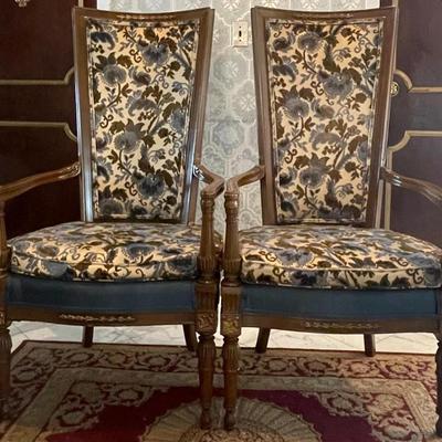 Twin Victorian Style Arm Chairs