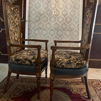 Twin Victorian Style Arm Chairs